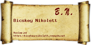 Bicskey Nikolett névjegykártya