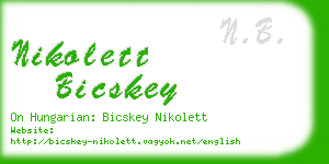 nikolett bicskey business card